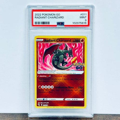 Pokémon Graded card - Radiant Charizard - Pokemon GO #011 -, Hobby en Vrije tijd, Verzamelkaartspellen | Pokémon
