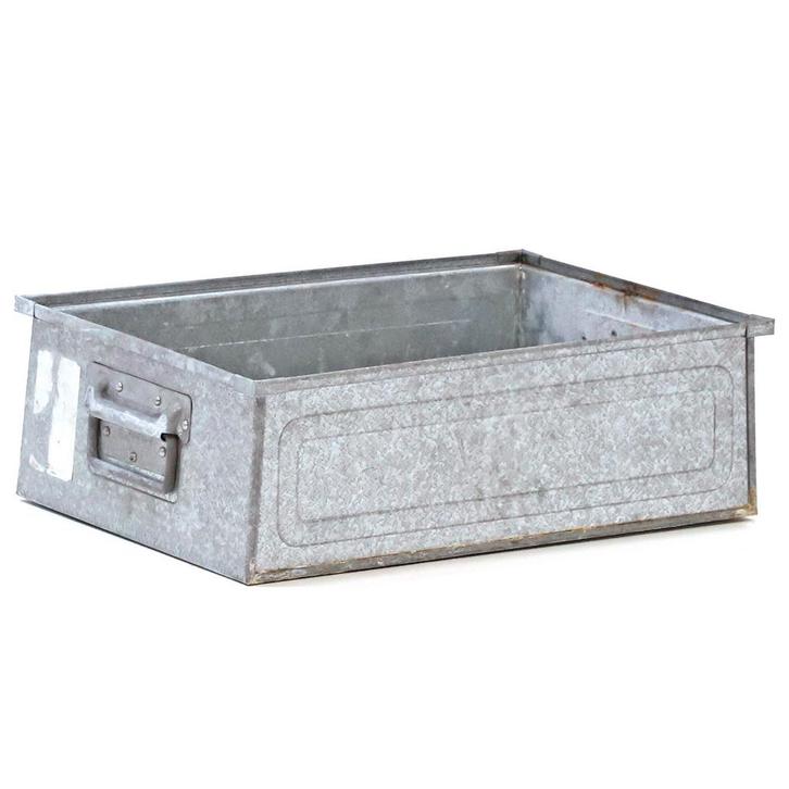 Gebruikte Magazijnbak staal stapelbaar valgrepen aan de, Zakelijke goederen, Kantoor en Winkelinrichting | Magazijn, Stelling en Opslag