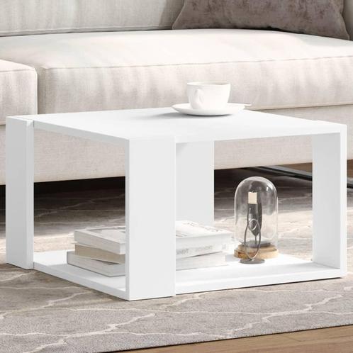 vidaXL Salontafel 51,5x51,5x30 cm bewerkt hout wit, Huis en Inrichting, Tafels | Salontafels, Nieuw, Verzenden