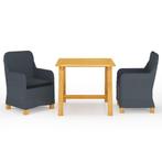 vidaXL 3-delige Tuinset donkergrijs, Tuin en Terras, Verzenden, Nieuw, Tuinset