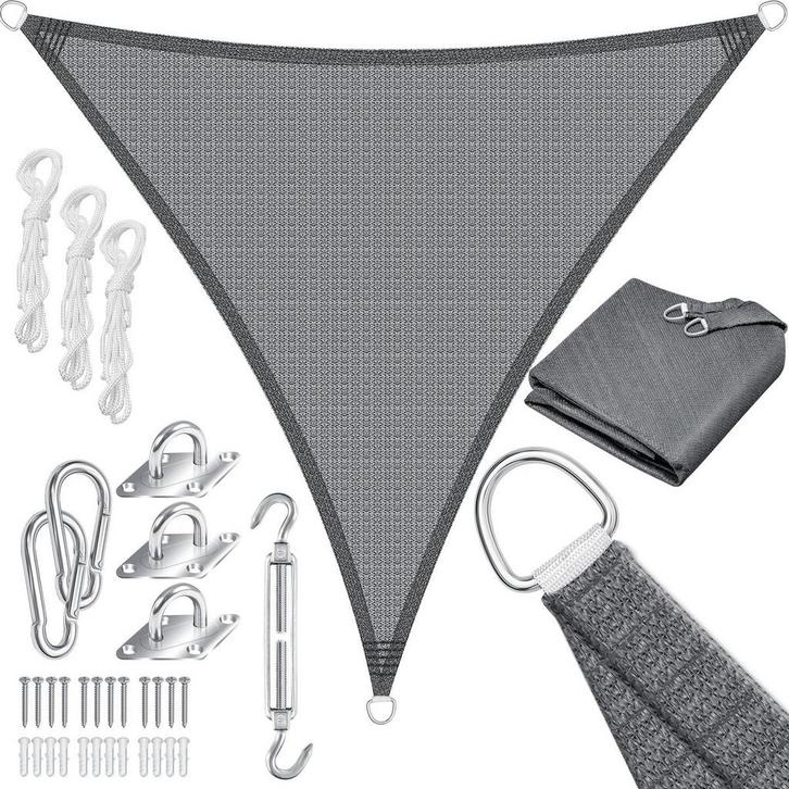 KESSER® Schaduwdoek 3x3x3m - Zonnezeil - Waterafstotend - Gr, Tuin en Terras, Schaduwdoeken, Nieuw, Verzenden