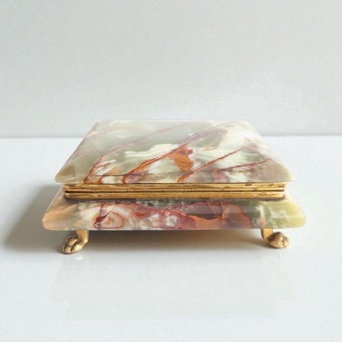 Sieradendoos - Marmer, Messing, Onyx - Italiaanse marmer uit, Antiek en Kunst, Curiosa en Brocante