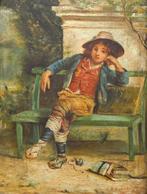 European school (XIX) - The young dreamer on the bench