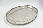 Dienblad - Lege grote zilverkleurige ovaal galerij dienblad