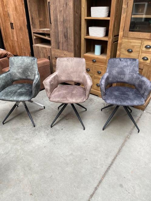 Weston armstoel velvet, draaiend + drie kleuren (nieuw), Maison & Meubles, Chaises