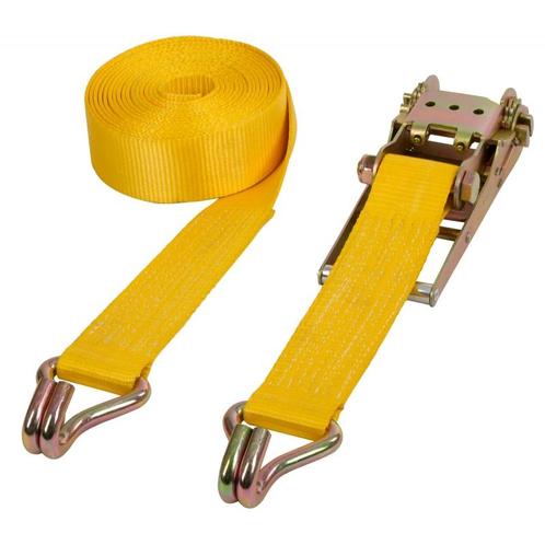 Sjorgordel zware lasten 2-del. geel, 75mm, 8m, 10.000kg -, Dieren en Toebehoren, Overige Dieren-accessoires, Nieuw