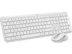 Logitech - Draadloos toetsenbord + muis - Azerty - Wit, Verzenden, Logitech, Draadloos, Nieuw