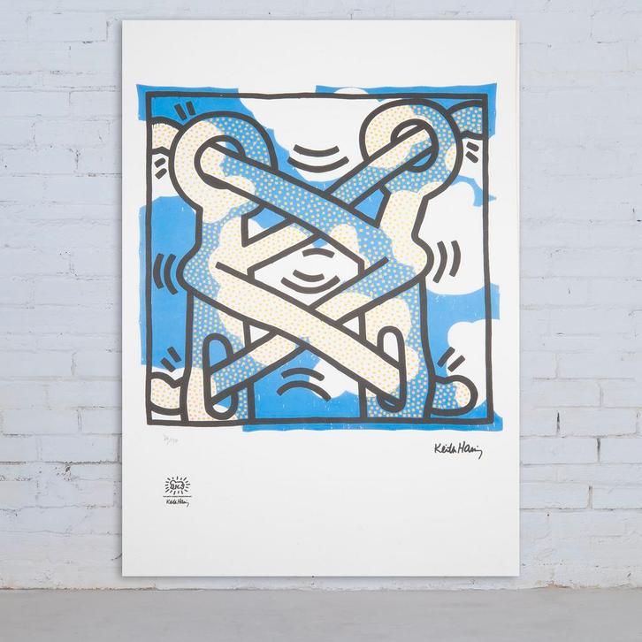 Keith Haring – Offset Lithografie, 50×70 cm, Gecertificeerd, Antiquités & Art, Art | Lithographies & Sérigraphies