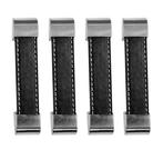 Set van 4 zwarte leren handgrepen (96 mm, metalen eindstuk), Bricolage & Construction, Verzenden