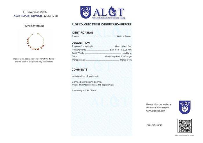 Zonder minimumprijs - Armband Zilver - Garnet -, Handtassen en Accessoires, Armbanden