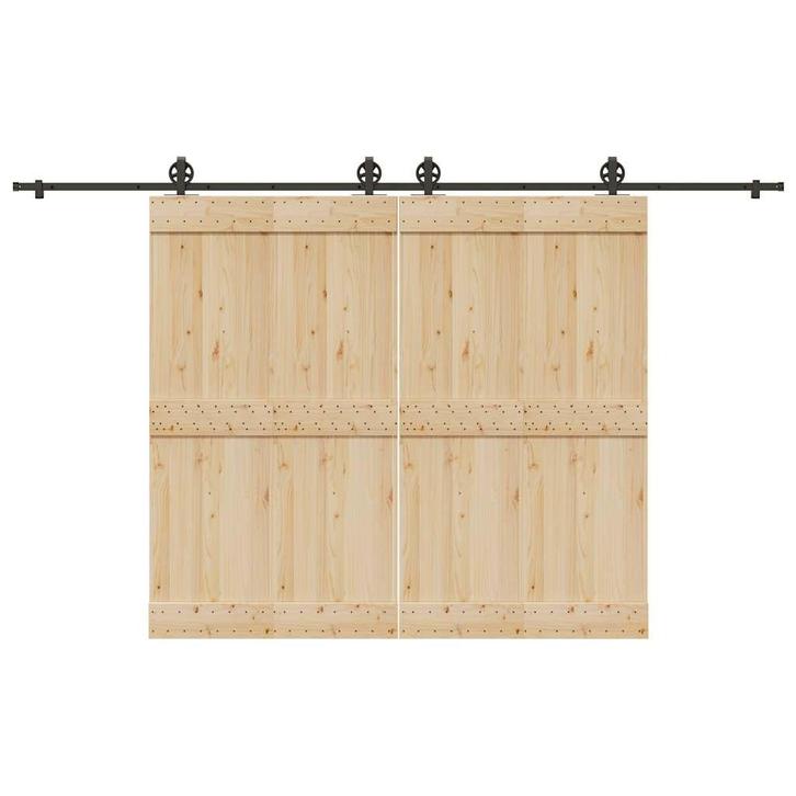 vidaXL Doos met onderdelen voor schuifdeur 366 cm staal, Doe-het-zelf en Bouw, Hang- en Sluitwerk, Nieuw, Verzenden