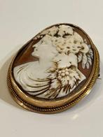 Broche - 14 karaat Geel goud, Shell - broche oorbel goud