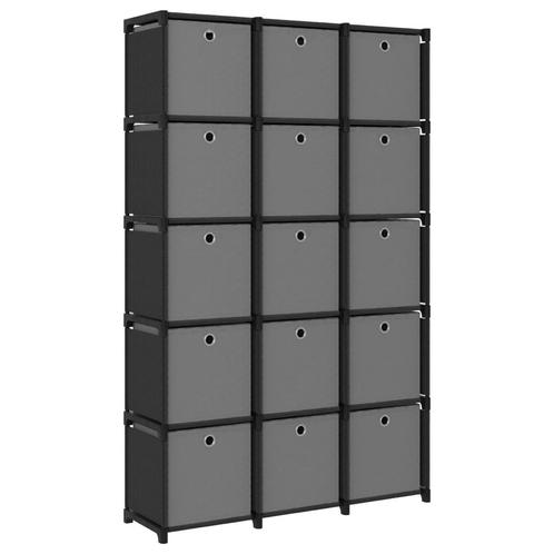 vidaXL Kast met 15 vakken met boxen 103x30x175,5 cm stof, Huis en Inrichting, Kasten | Boekenkasten, Nieuw, Verzenden