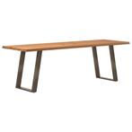 vidaXL Eettafel met natuurlijke rand 240x80x74 cm massief, Huis en Inrichting, Tafels | Eettafels, Verzenden, Nieuw