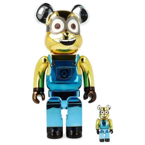 Medicom Toy Be@rbrick - Minion Dave (Chrome ed.) 400% & 100%, Antiek en Kunst, Kunst | Schilderijen | Modern