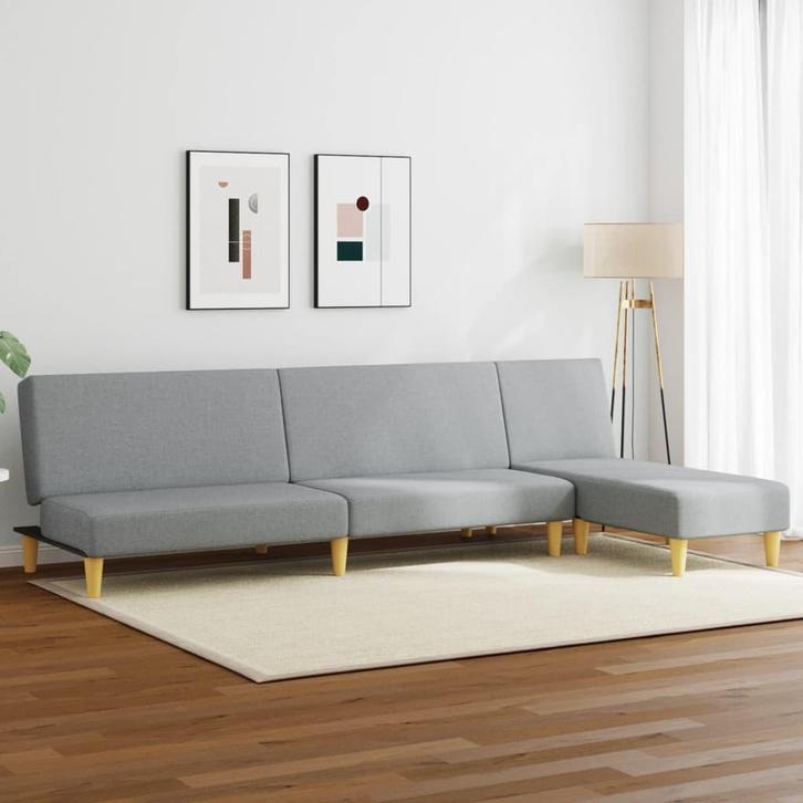 vidaXL 2-delige Loungeset stof lichtgrijs, Huis en Inrichting, Zetels | Zetels, Nieuw, Verzenden