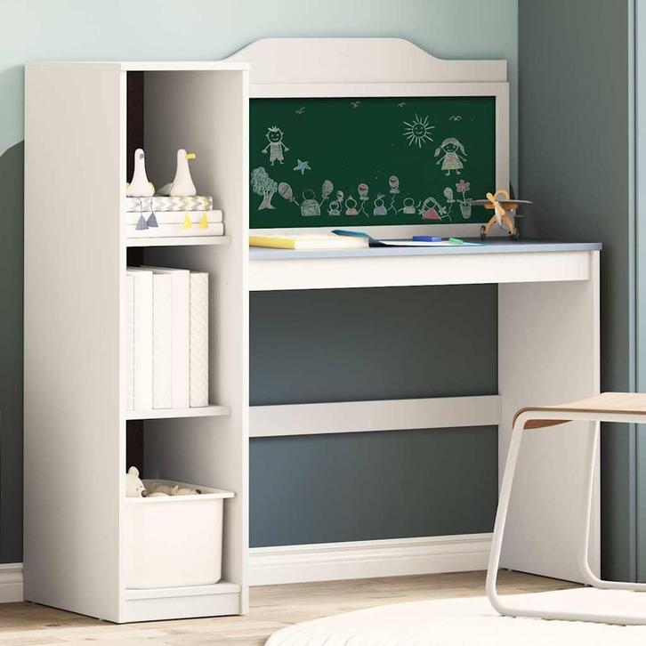 vidaXL Krijtbord Bureau Wit en grijs 120 x 45 x 118.5 cm, Huis en Inrichting, Bureaus, Nieuw, Verzenden