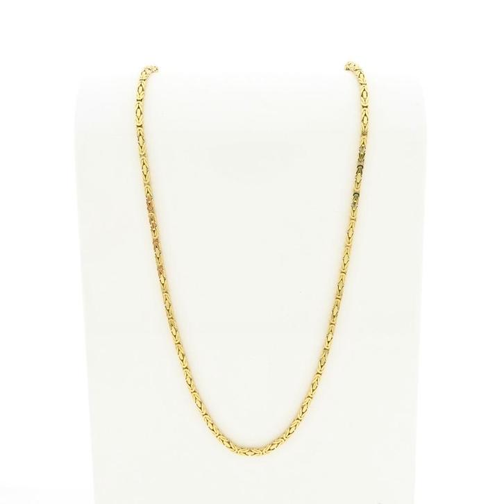 Exclusief 18 Krt. Gouden koningsketting | 60,5 cm, Handtassen en Accessoires, Kettingen, Overige kleuren, Gebruikt, Goud, Ophalen of Verzenden
