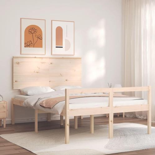 vidaXL Seniorenbed met hoofdbord massief hout, Huis en Inrichting, Slaapkamer | Bedden, Nieuw, Verzenden