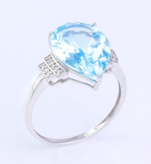 Sans Prix de Réserve - Bague - 14 carats Or blanc Topaze -, Handtassen en Accessoires, Ringen