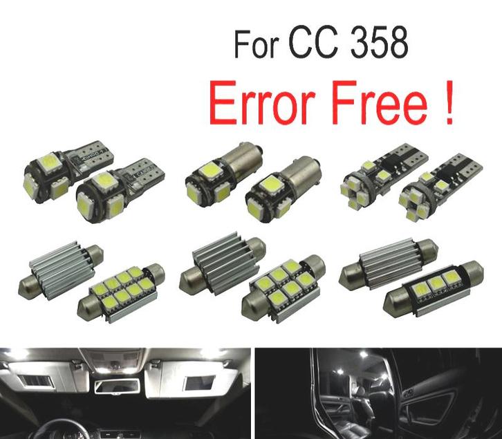 Kit 12 Ampoules Led Intérieur Pour Volkswagen Vw Cc 358 12-1, Auto-onderdelen, Verlichting, Verzenden
