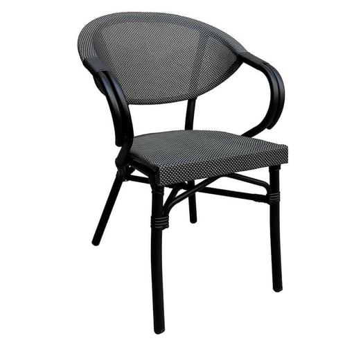 Stoel | MILANO | Aluminium Rotan/Aluminium | Grey | Zwart, Zakelijke goederen, Horeca | Keukenapparatuur, Nieuw in verpakking