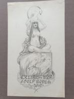 F.K. - Design for an Ex Libris of Adolf Bohla - 1920, Antiquités & Art