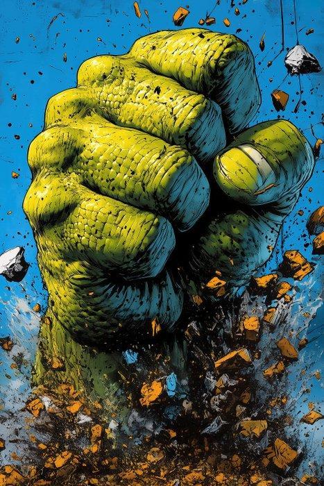 Iconica - Fist of Fury · XXL, Antiek en Kunst, Kunst | Schilderijen | Modern
