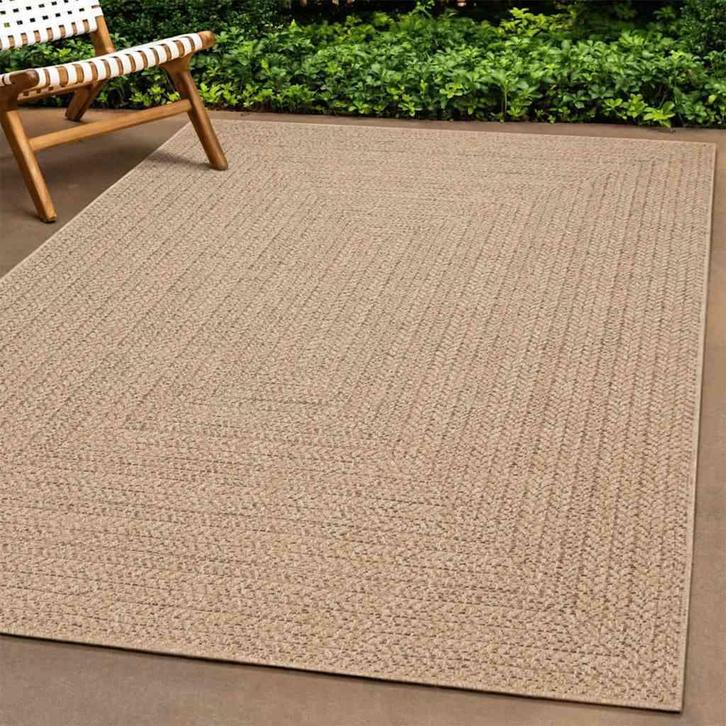 vidaXL Vloerkleed ZIZUR beige binnen en buiten 200x290 cm, Huis en Inrichting, Stoffering | Tapijten en Vloerkleden, Nieuw, Verzenden