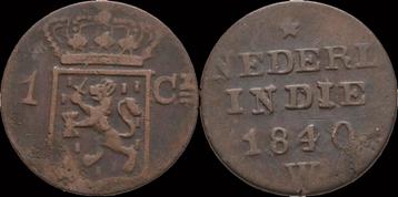 Nederlands India 1 cent 1840w koper beschikbaar voor biedingen