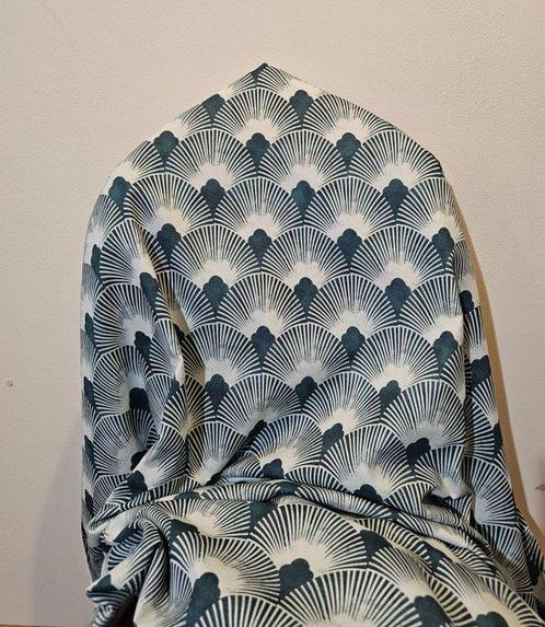 Tissu luxueux Art Deco bleu pétrole neuve moitié Panama, Antiek en Kunst, Antiek | Tapijten, Tafelkleden en Textiel