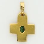 Zonder Minimumprijs - Hanger - 18 karaat Geel goud Smaragd, Handtassen en Accessoires