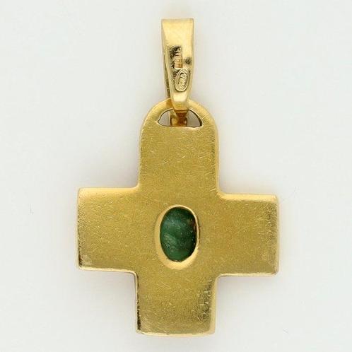 Zonder Minimumprijs - Hanger - 18 karaat Geel goud Smaragd, Handtassen en Accessoires, Antieke sieraden