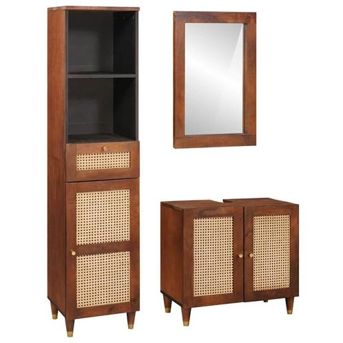 vidaXL Badkamermeubels met lade 3 pcs 38 x 33 x 160 cm, Huis en Inrichting, Badkamer | Badkamermeubels, Nieuw, Verzenden