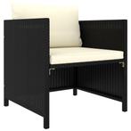 vidaXL Tuinbank met kussens poly rattan zwart, Tuin en Terras, Verzenden, Nieuw