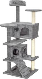 Krabpaal & speelhuis - katten - grijs - 131 cm hoog, Ophalen of Verzenden, Nieuw