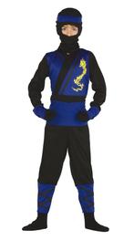 Ninja Pak Jumpsuit Kind Blauw, Kinderen en Baby's, Carnavalskleding en Verkleedspullen, Verzenden, Nieuw