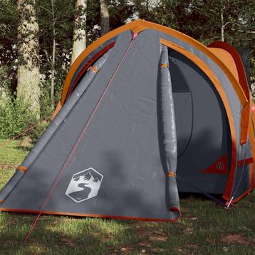 vidaXL Koepeltent 2-persoons waterdicht grijs en oranje, Caravans en Kamperen, Verzenden, Nieuw