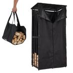 Lendo Online Abri Bûches avec Toit 90x60x180 cm Noir, Jardin & Terrasse