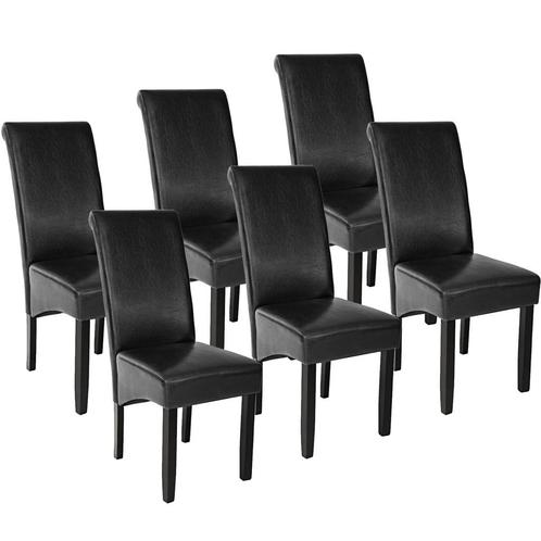 6 eetkamerstoelen met ergonomische zitvorm - zwart, Maison & Meubles, Chaises, Envoi