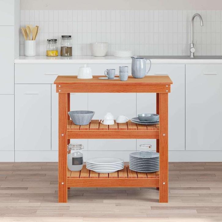 vidaXL Werkbank Wasbruin 78,5 x 50 x 80 cm Massief, Doe-het-zelf en Bouw, Werkbanken, Nieuw, Verzenden