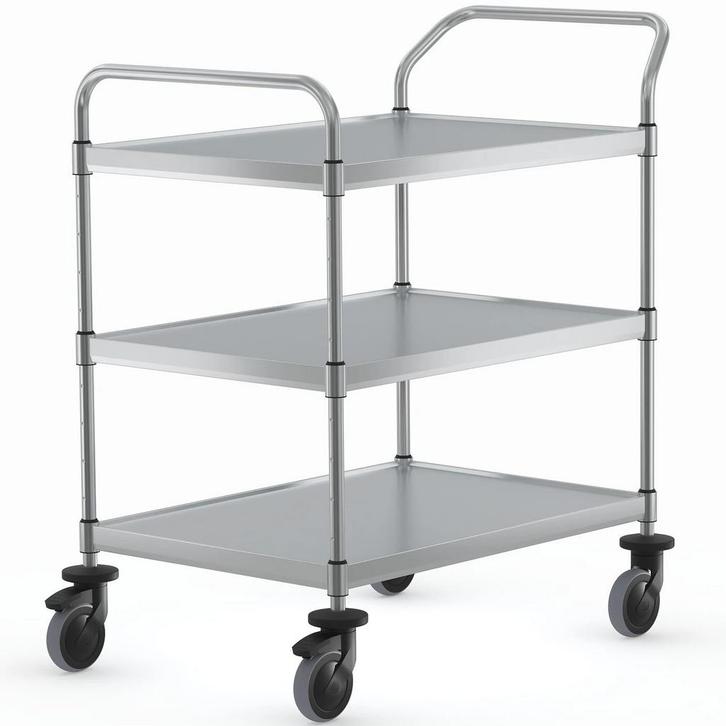 Serveerwagen | VARIOCART | RVS | 3 Niveaus (EN800x600) |, Zakelijke goederen, Horeca | Keukenapparatuur, Nieuw in verpakking, Verzenden