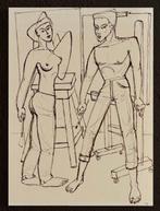 Yvon Adam (1932-2017) - Scène d’atelier - Le peintre et son