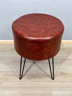 Pouf - Pouf-coffre en cuir synthétique Skai, bois et