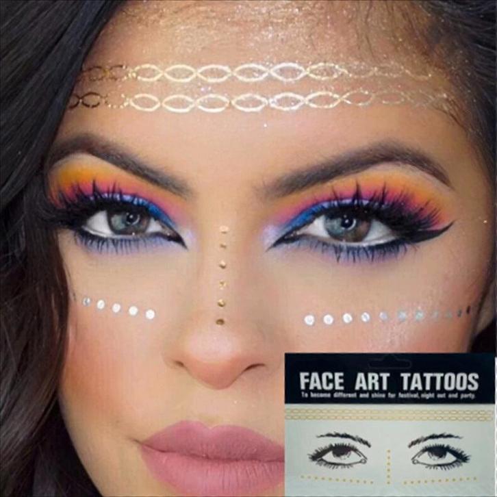 Face Art Tattoos Sproet 2: Band op voorhoofd + stipjes, Verzamelen, Rookartikelen, Aanstekers en Luciferdoosjes, Nieuw, Verzenden