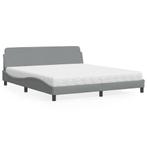 vidaXL Bed met matras Dover stof lichtgrijs 180x200 cm, Verzenden
