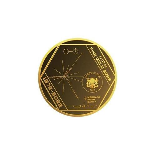 Tchad. 2022 1/10 oz 5000 Francs Pioneer Plaque 9999 Gold, Postzegels en Munten, Edelmetalen en Baren