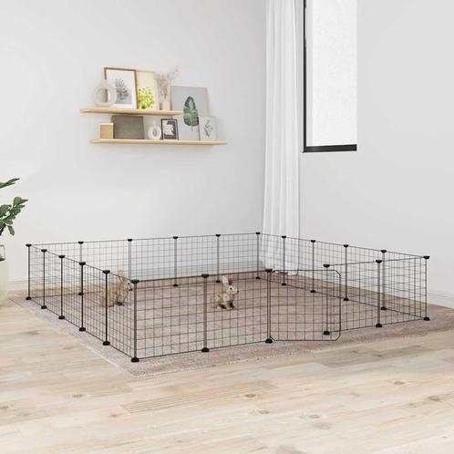 vidaXL Huisdierenkooi met deur 20 panelen 35x35 cm staal, Dieren en Toebehoren, Knaagdieren en Konijnen | Hokken en Kooien, Nieuw