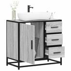 vidaXL Wastafelkast 65x33x60 cm bewerkt hout grijs sonoma, Verzenden, Nieuw