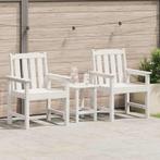 vidaXL Tuinstoel 2 pcs Wit 65.5 x 59 x 88cm HDPE, Tuin en Terras, Verzenden, Nieuw
